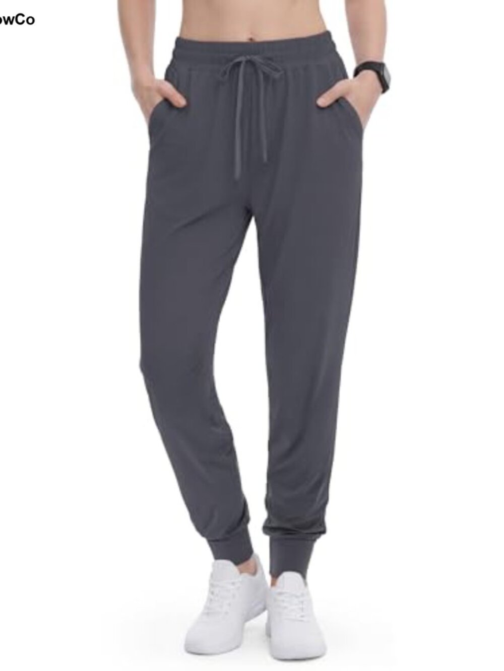Womens Lightweight Joggers with Pockets Cuffed Ankle Drawstring Sweatpants